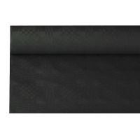 Papiertischdecke schwarz mit Damastprägung 8 x 1,2 m