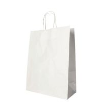 Papiertüten 35 x 26 x 12 cm weiss mit gedrehtem Tragegriff