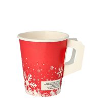 Pappbecher für Heißgetränke mit Henkel, 0,2 l mit Motiv "Winter Time"