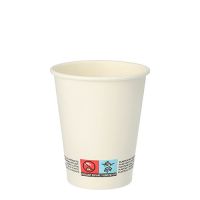 Pappbecher für Heißgetränke, 0,2 l weiss