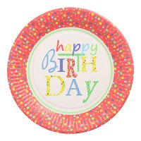 Pappteller rund Ø 23 cm "Happy Birthday"