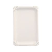 Pappteller eckig 13 x 20 cm weiss