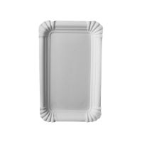 Pappteller eckig "pure", 10 x 16 cm weiss