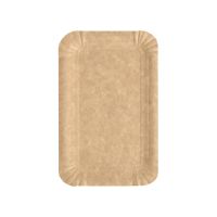 Pappteller eckig "pure" 10 x 16 cm braun