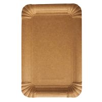 Pappteller eckig "pure" 13 x 20 cm braun