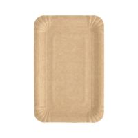 Pappteller eckig "pure" 13 x 20 cm braun