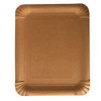 Pappteller eckig "pure" 16,5 x 20 cm braun