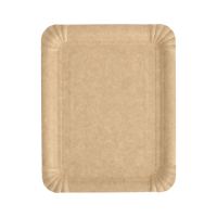Pappteller eckig "pure" 16,5 x 20 cm braun