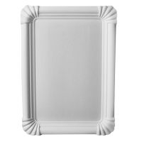 Pappteller eckig "pure" 16,5 x 23 cm weiss