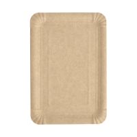 Pappteller eckig "pure" 16,5 x 23 cm braun