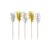 Partypicker 10,5 cm "Frills" gold / silber