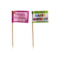 Partypicker 8 cm "Happy Birthday"