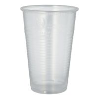 Plastikbecher (PP), 0,5 l Ø 9,5 cm · 13,7 cm transparent mit Schaumrand