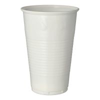 Plastikbecher (PP), 0,5 l Ø 9,5 cm · 13,7 cm weiss mit Schaumrand