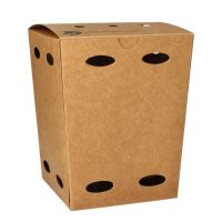 Pommes-Frites-Boxen, Pappe "pure" 15 cm x 12,5 x 12,5 cm braun "100% Fair" klein