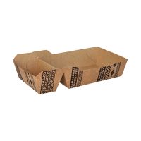 Pommesschalen groß, Pappe, 2-geteilt, 10 x 19 cm, braun "Maori"