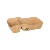 Pommesschalen klein, Pappe "pure" 2-geteilt, 9 x 16,5 cm "100% Fair"