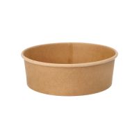 Salatschalen To Go aus Pappe, rund, 500 ml, braun,  Ø 15 cm, 4,6 cm