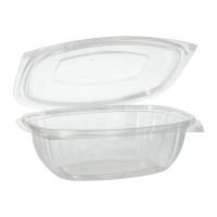 Salatschalen To Go mit Klappdeckel, PLA "pure" 1 l 7,6 x 20,5 x 16,8 cm glasklar