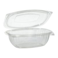 Salatschalen To Go mit Klappdeckeln, PLA "pure" 1 l 7,6 x 20,5 x 16,8 cm glasklar