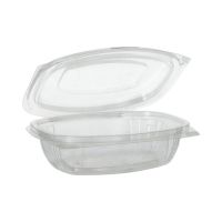 Salatschalen To Go mit Klappdeckeln, PLA "pure" 375 ml 4,8 x 16,1 x 13,2 cm glasklar