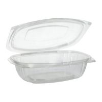 Salatschalen To Go mit Klappdeckeln, PLA "pure" 750 ml 6,6 x 20,5 x 16,8 cm glasklar