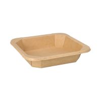 Salatschalen aus Pappe, 500 ml, 16,2 x 16,2 cm x 3,3 cm braun