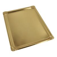Servierplatten, Pappe, PET-beschichtet eckig 34 x 45,5 cm gold