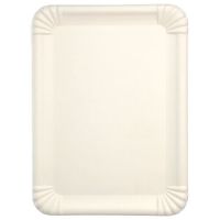 Servierplatten aus Zuckerrohr eckig "pure" 26 x 35 cm weiss