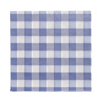 Servietten, 1-lagig 1/4-Falz 33 x 33 cm blau/weiss "Vichy Karo"