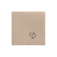 Servietten, 2-lagig, 1/4-Falz 20 x 20 cm, natur aus recyceltem Papier, "Point to point", in Spenderbox