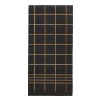 Servietten, 2-lagig "PUNTO" 1/8-Falz 39 x 40 cm schwarz/gold "Kitchen Towel" mikrogeprägt