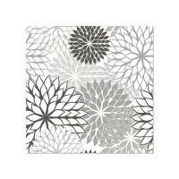 Servietten, 3-lagig 1/4-Falz 25 x 25 cm grau "Floralies"