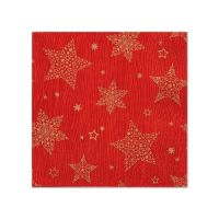 Servietten, 3-lagig 1/4-Falz 25 x 25 cm rot "Christmas Shine"