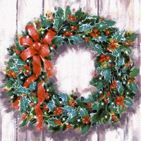 Servietten, 3-lagig 1/4-Falz 33 cm x 33 cm "Classic Wreath"