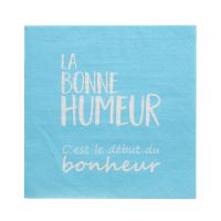 Servietten, 3-lagig 1/4-Falz 33 x 33 cm blau "La Bonne Humeur"