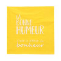 Servietten, 3-lagig 1/4-Falz 33 x 33 cm gelb "La Bonne Humeur"
