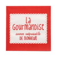 Servietten, 3-lagig 1/4-Falz 33 x 33 cm rot "La Gourmandise"