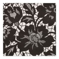 Servietten, 3-lagig 1/4-Falz 33 cm x 33 cm schwarz "Rich Lace"