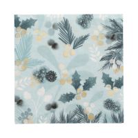 Servietten, 3-lagig 1/4-Falz 33 x 33 cm "Blue Christmas"