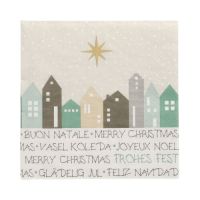 Servietten, 3-lagig 1/4-Falz 33 x 33 cm "Christmas Village"