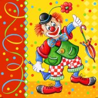 Servietten, 3-lagig 1/4-Falz 33 x 33 cm "Clown"