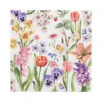 Servietten, 3-lagig 1/4-Falz 33 x 33 cm "Flower Meadow"