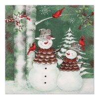 Servietten, 3-lagig 1/4-Falz 33 x 33 cm "Forest Snowmen"