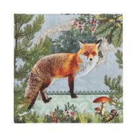 Servietten, 3-lagig 1/4-Falz 33 x 33 cm "Fox Portrait"