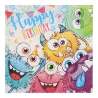 Servietten, 3-lagig 1/4-Falz 33 x 33 cm "Funny Monsters"
