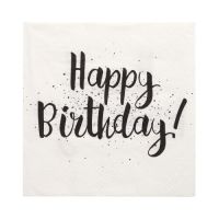 Servietten, 3-lagig 1/4-Falz 33 x 33 cm "Happy Birthday"