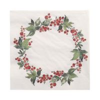 Servietten, 3-lagig 1/4-Falz 33 x 33 cm "Holly Crown"