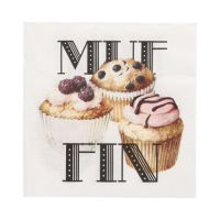 Servietten, 3-lagig 1/4-Falz 33 x 33 cm "Muffin"