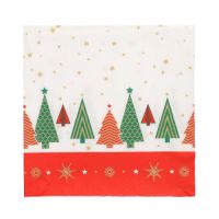 Servietten, 3-lagig 1/4-Falz 33 x 33 cm "Plain Christmas Trees"